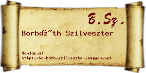 Borbáth Szilveszter névjegykártya