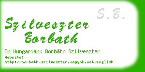 szilveszter borbath business card
