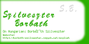 szilveszter borbath business card